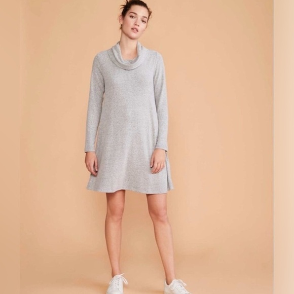 New Lou & Grey for Loft Gray Dress Medium Signature Soft Jersey Knit Cowl Neck - Picture 1 of 12